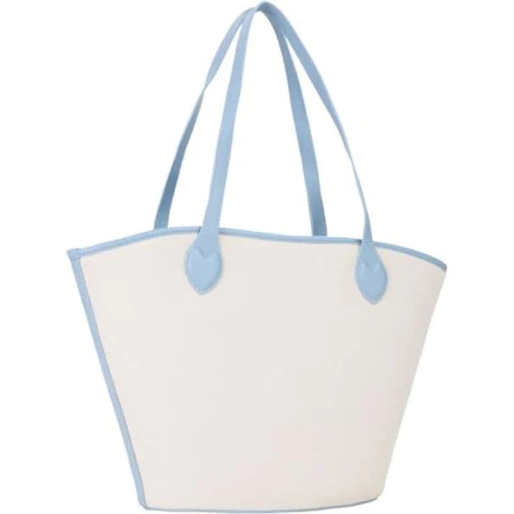 Valentino Covent Shopper Tasche, 28.5 cm, 100% Canvas, blau – Bild 3