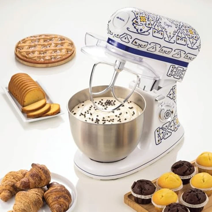 Ariete Knetmaschine 1588, Capri - Mediterraner Stil, 2400 Watt Motor, 7 Geschwindigkeiten, 5,5 Liter Edelstahlbecher – Bild 3
