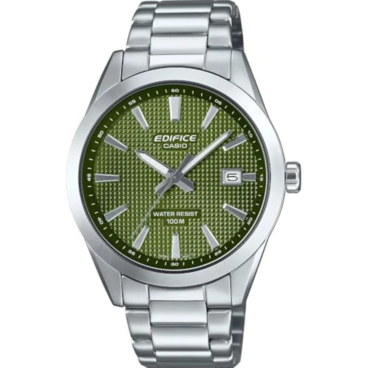 Casio Herren-Armbanduhr Edelstahl Grün EFV-160D-3AVEF, Quarzwerk mit leuchtendem Zifferblatt und Kalenderfunktion – Bild 2