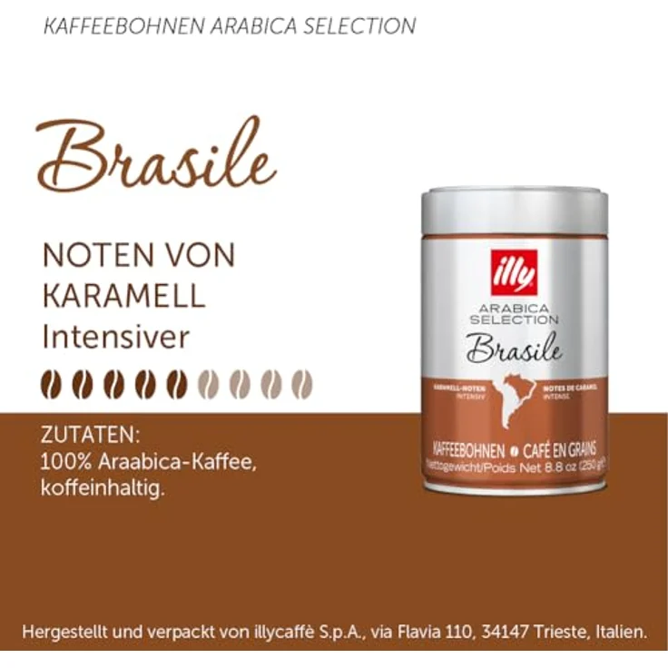 illy Kaffeebohnen Arabica Selection Brasilien 250g Dose ganze Espressobohnen – Bild 2