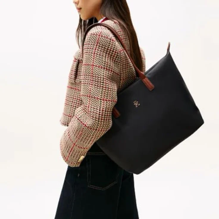 Tommy Hilfiger TH Popette Shopper Tasche, 48 cm, schwarz, 100% Nylon – Bild 3