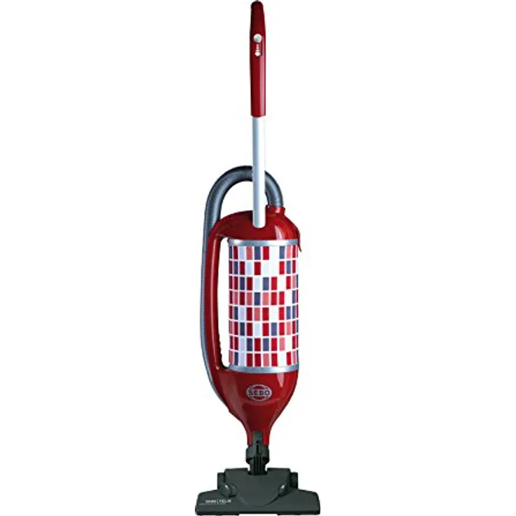SEBO Felix 4 Kombi Rosso, Handstaubsauger mit flexiblem Dreh-Kipp-Gelenk, Allergiker-Filtration, Kunststoff, Rot/Grau