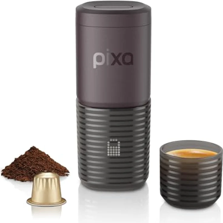 WACACO Pixapresso, Tragbare Kaffeemaschine mit 20 Bar Druck, 4 Kaffeesorten, 3 * 3000mAh Akku, Touchscreen und Schnelles Aufheizen – Bild 1