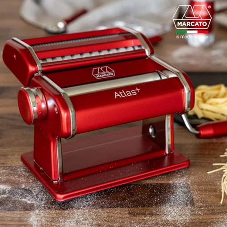 MARCATO Atlas+ Nudelmaschine, frische Pasta aus eloxiertem Aluminium für Lasagne, Fettuccine, Tagliolini und Spaghetti, kompatibel mit zusätzlichem Zubehör, hergestellt in Italien – Bild 2