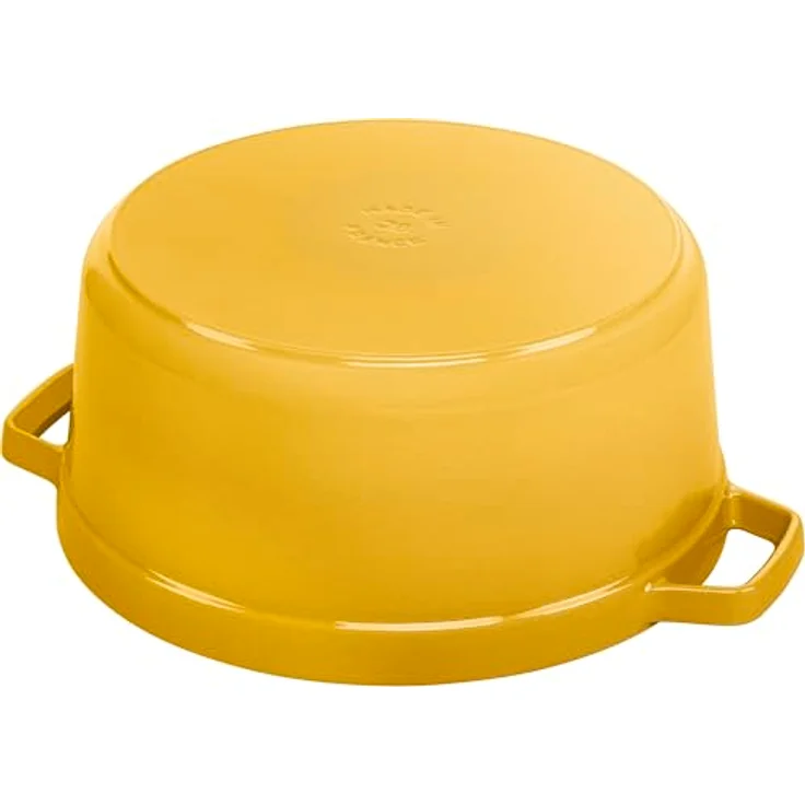 STAUB Gusseisen Bräter/Cocotte 28 cm 6,7 L Citron, Aromaregen Funktion, für alle Herdarten inkl. Induktion und Backofen – Bild 2