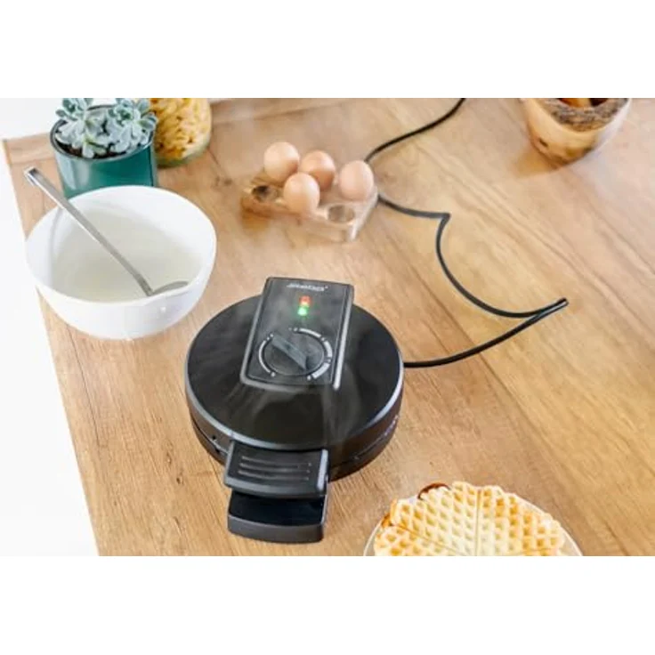 Steba XL-Waffel WE 3 XL, Waffeleisen für 5 Herzwaffeln, Antihaftbeschichtung, stufenlose Temperaturreglung, PFAS-frei - Steba 18,5 cm, fettarmes Backen – Bild 2