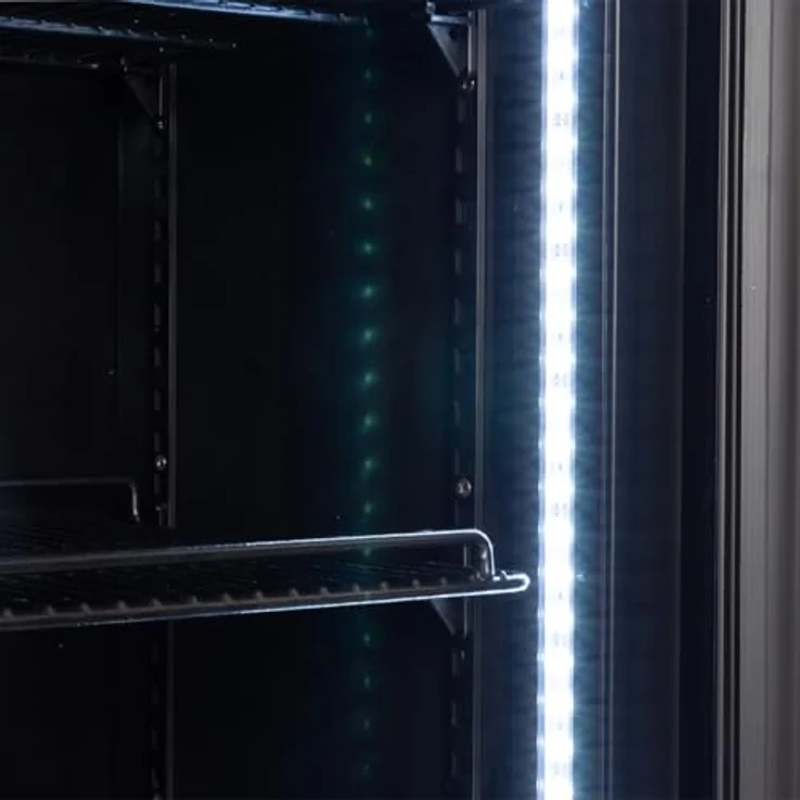 GastroHero Getränkekühlschrank GKS-160 Slim, abschließbarer Flaschenkühlschrank mit Glastür & LED-Beleuchtung, schwarz, 160 Liter, 200.3 cm hoch, 44.8 cm breit – Bild 6