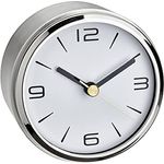 TFA Dostmann CAMINO Tischuhr, elegante Kaminuhr mit Aluminiumrahmen, silber