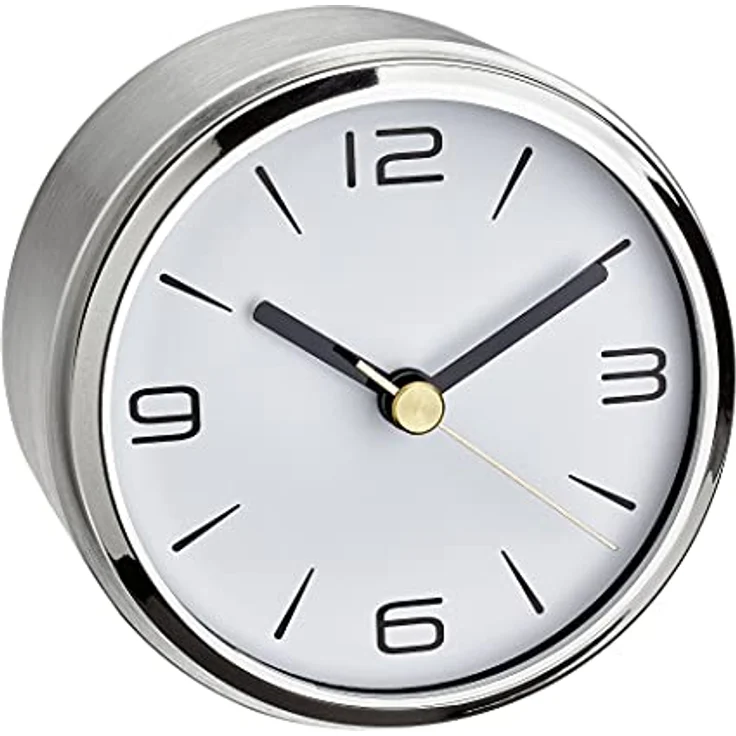 TFA Dostmann CAMINO Tischuhr, elegante Kaminuhr mit Aluminiumrahmen, silber – Bild 1