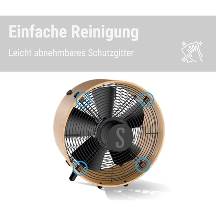 Stadler Form Otto, Ventilator mit regulierbarem Industriegebläse und abnehmbaren Schutzgitter, Braun – Bild 2