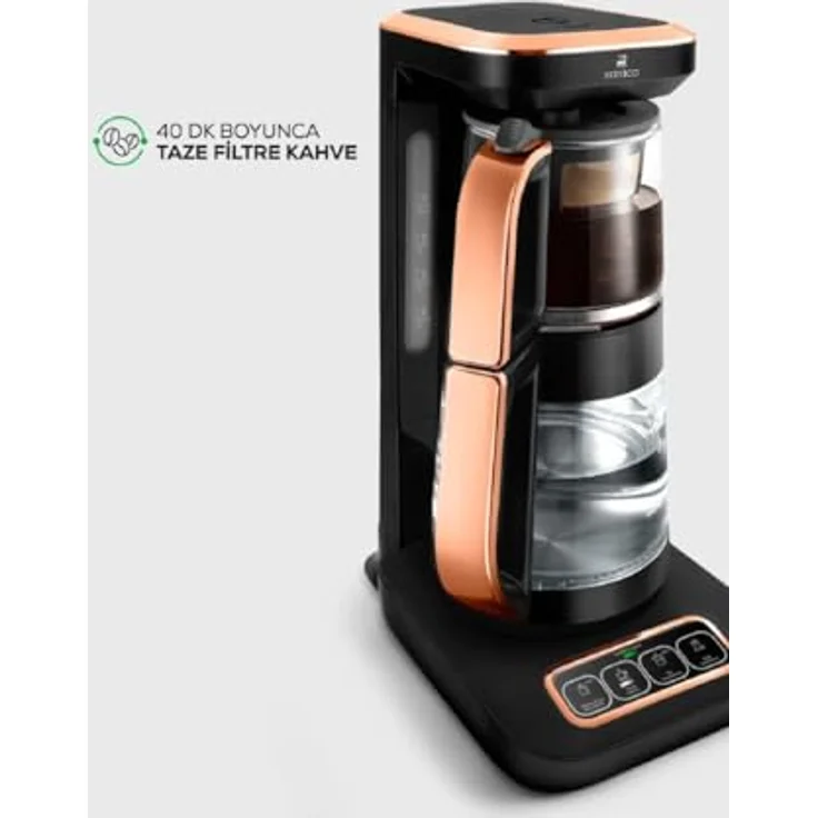 Karaca Robotea Pro 4 in 1 Teekocher, 2500W, Black Copper, Automatikfunktionen, Frischeanzeige, sprechende Informationen – Bild 5