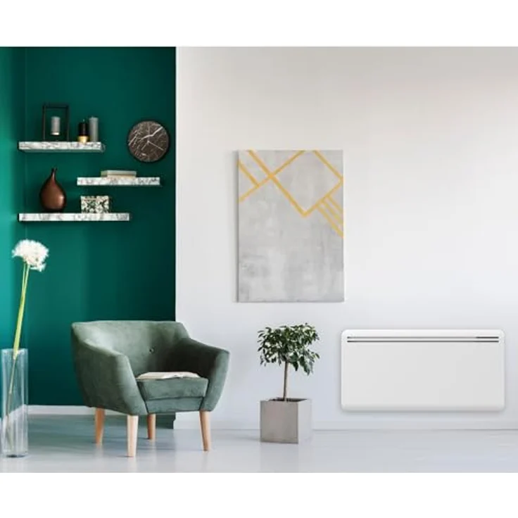 Kalia BAT-NDFL1825B-4I, 2000-Watt-Elektroheizkörper aus Gusseisen, Weiß, für Räume bis 20 m², digitale Steuerung, 4 Heizmodi, Überhitzungsschutz – Bild 2