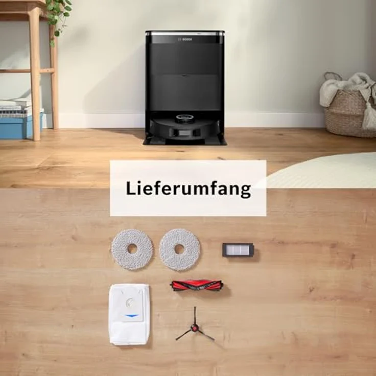 BOSCH Saugroboter Spotless Max Cam BCRDW3BX, rot, 11.000 Pa Saugkraft, rotierende Wischpads, 70°C Selbstreinigung, Absaugstation, Kamera, appgesteuert – Bild 19