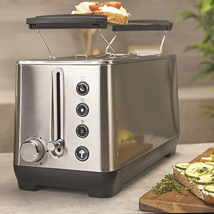 Toaster Cecotec BigToast Extra Double 1600 W, Aufwärmen, Auftauen, Bagel-Funktion, Abbruch, edelstahl – Bild 4