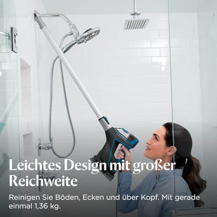 Bissell PowerFresh Slim Steam Dampfreiniger, 3-in-1 Dampfreiniger für Hartböden, Schwarz, Silber – Bild 5