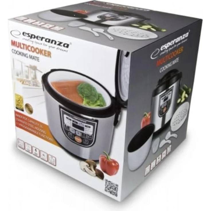 Esperanza EKG011 Multicooker Cooking 5 L 860 W Schwarz, Metallic – Bild 7
