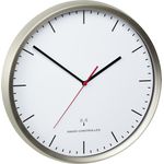 TFA Funk-Wanduhr 60.3521.02, Edelstahl (gebürstet), 30.5 cm, Schleichendes Uhrwerk
