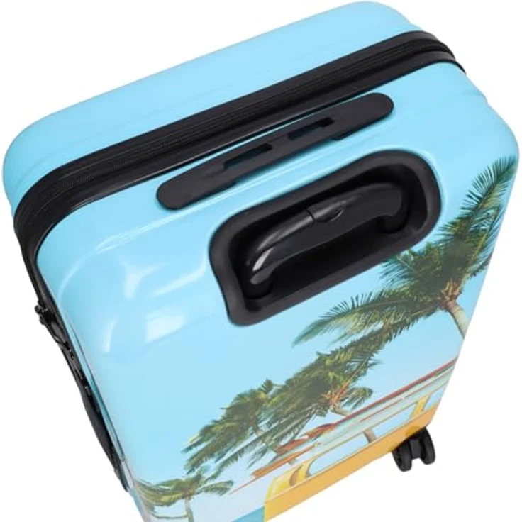 Kenorada Reisetrolley Plumeria 4W | Hartschalen Koffer aus Stabiler ABS-Schale | TSA-Zahlenschloss | Vier 360°-Rollen | Trolley mit praktischer Aufteilung (M - mittlerer Koffer 66cm, Bus) – Bild 2