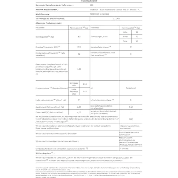 AEG TR7T50580, Wärmepumpentrockner mit ProSense® Mengenautomatik und MixDry Programm – Bild 14