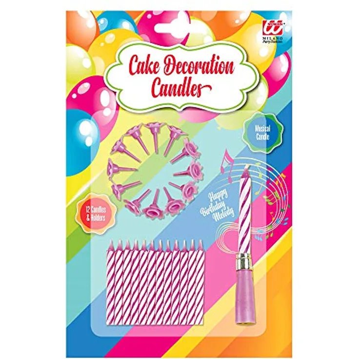 Widmann 08212 - Kuchenkerzen, Geburtstagskerze, Musikkerze, 12 Stück, Zubehör, Geburtstag