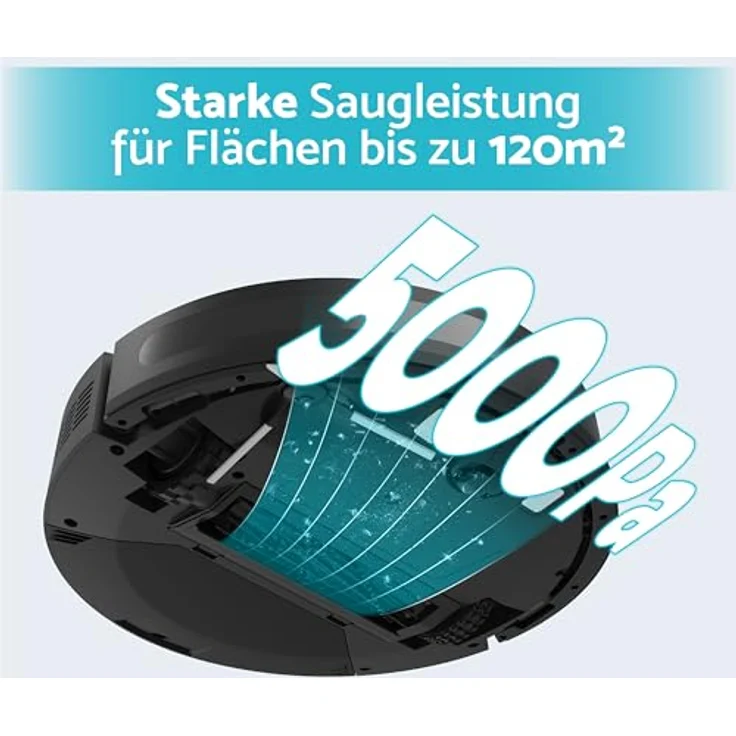 AECO Saugroboter VacuBot X3, Staubsauger-Roboter mit 5000Pa Saugkraft, Schwarz – Bild 2