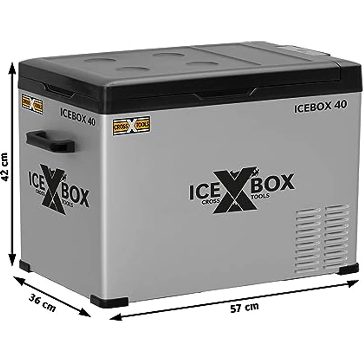 CroosTools Kompressorkühlbox IBOX 40L, EEK E, 12V,24V-230V, silber – Bild 8