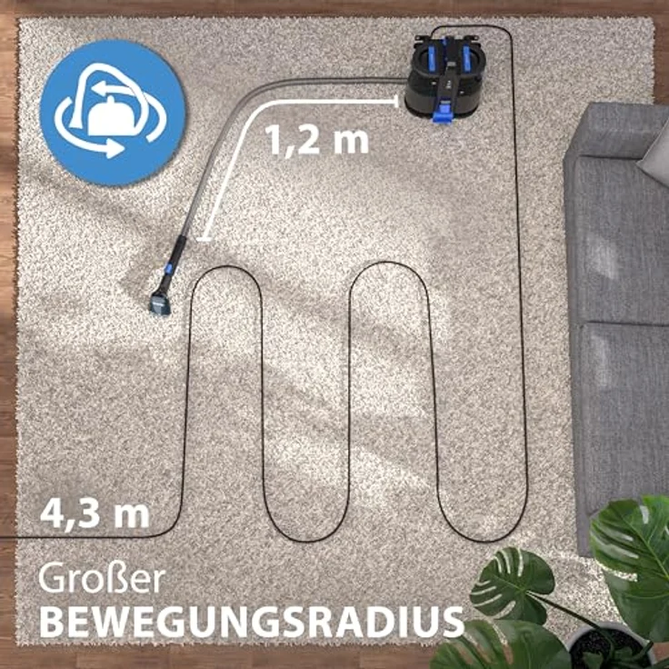 Monzana Waschsauger SC4000 Polsterreiniger Teppich Sofa Auto Dual Tank Fleckenreiniger Kompakt Haustier 400W Leistungsstark Zubehör, Weiß – Bild 3