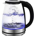 Gotoll Wasserkocher GLSH25, 1500,00 W, Edelstahl+Borosilikat Glas, Elektrischer 1,8 L - BPA-frei, 360° drehbarer Sockel, Wasserstandsanzeige - Preisvergleich