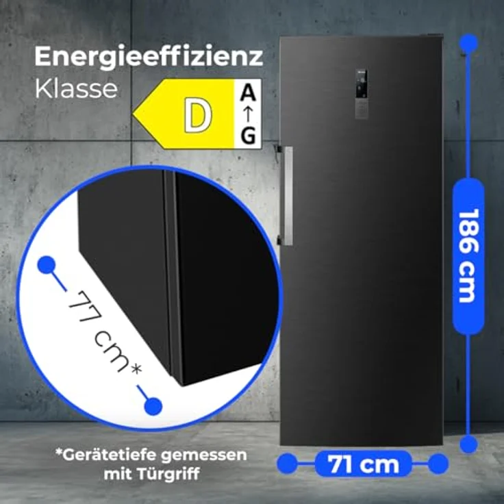 Bomann® Gefrierschrank GSVS 7365 titan, 2in1 Nofrost Tiefkühlschrank mit 380L Nutzinhalt, leise, elektronische Temperaturregelung – Bild 5