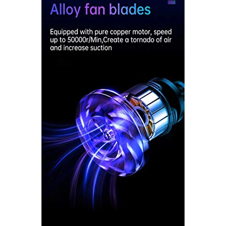 INF Handstaubsauger für Auto, wiederaufladbar, mit LED-Lampe, Grau, mit Zubehörteilen und SOS-Funktion – Bild 6