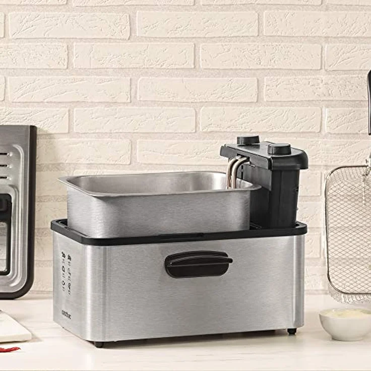 Cecotec Elektrische Fritteuse CleanFry Infinity 1, 3 L Fassungsvermögen, 2400 Watt, silber – Bild 7