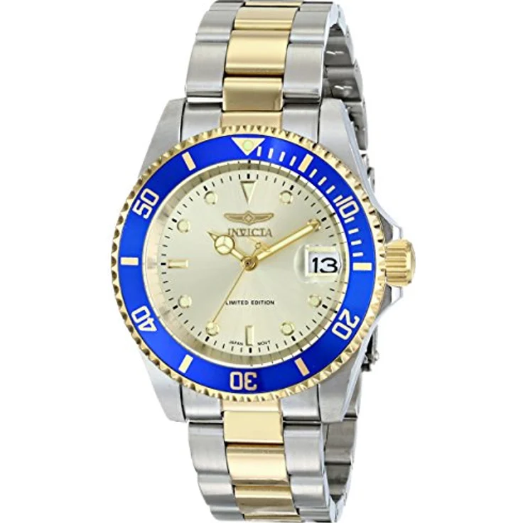 Invicta Pro Diver Automatikuhr, Edelstahl Herren Armbanduhr mit 40mm Gehäuse und goldenem Zifferblatt, 20 bar wasserdicht – Bild 1