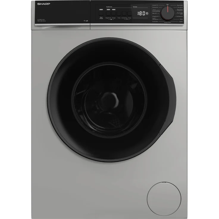 Sharp ES-PRO714SA-DE Waschmaschine, 7kg, 1400 U/min, Silber, SoftTouch-Bedienung, AquaStop, 15 Programme, AllergySmart – Bild 1