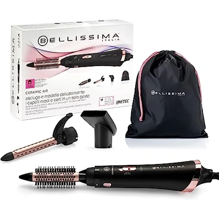 Imetec Bellissima Styler Ceramic Air, Warmluftbürste mit Keramikbeschichtung