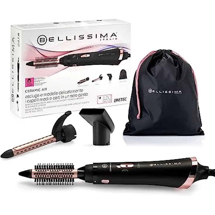 Imetec Bellissima Styler Ceramic Air, Warmluftbürste mit Keramikbeschichtung – Bild 1