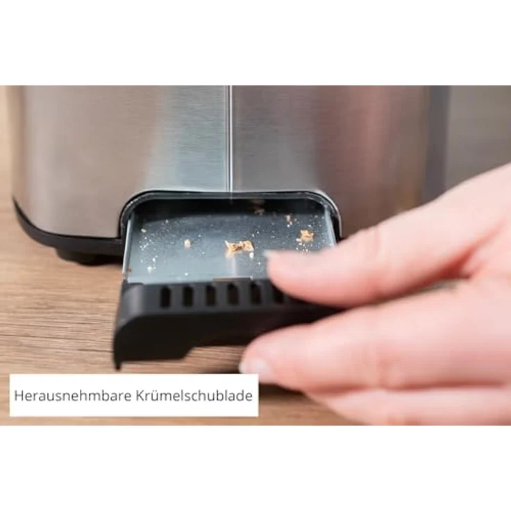 Unold 38216 Toaster Tommy 2-Scheiben-Toaster, 850 W, wärmeisoliertes Edelstahlgehäuse, Extra-große Röstkammern, XXL-Toastscheiben, 4 Funktionen - Edelstahl – Bild 5