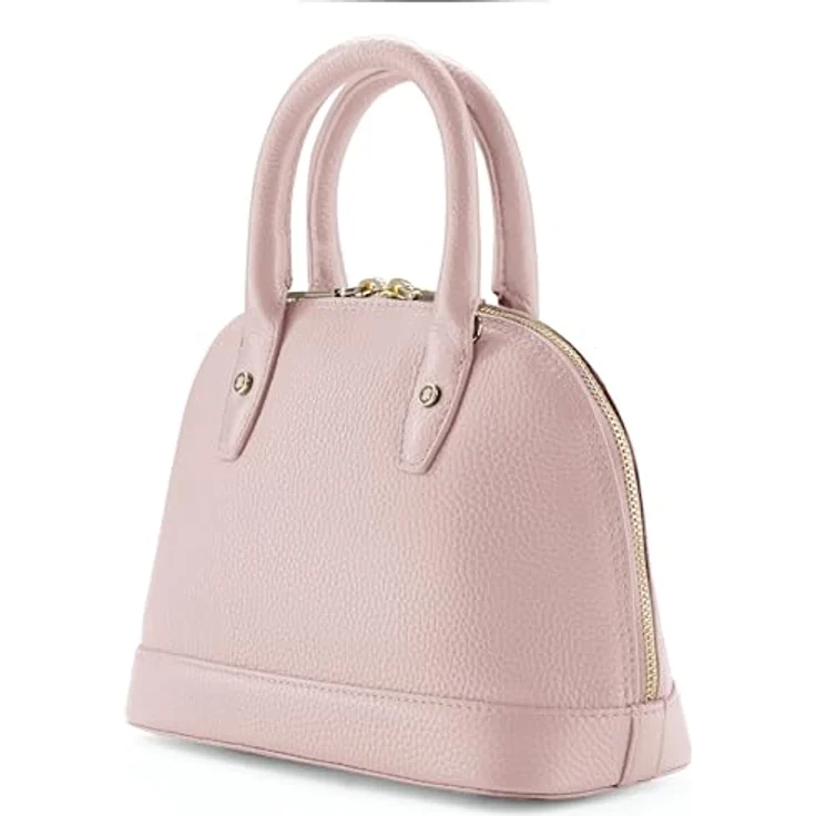 Lazarotti Bologna Leather Handtasche, Crossbody Tasche aus 100% Leder, pink, 24 cm x 11.5 cm x 19 cm – Bild 7