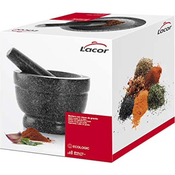 Lacor 60516 Mörser mit Stößel, Granit, 16 x 12 cm – Bild 8