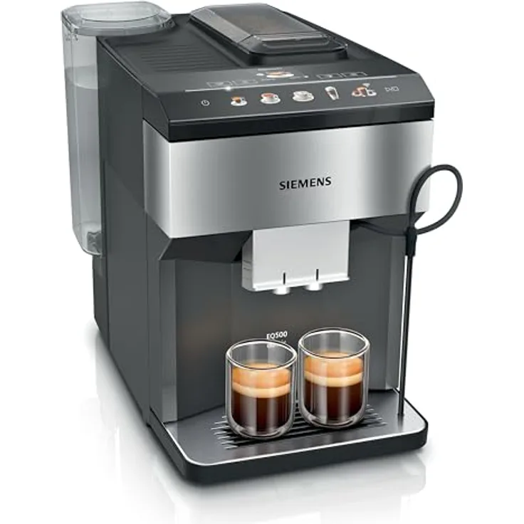 Siemens EQ500, vollautomatische Kaffeemaschine mit Home Connect, AromaDouble Shot, oneTouch DoubleCup, Edelstahl/schwarz