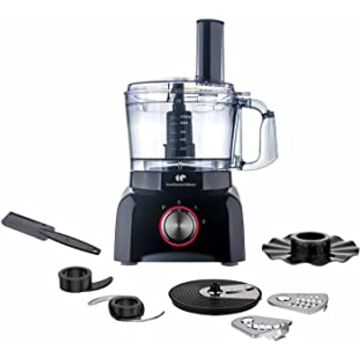CONTINENTAL EDISON CERM600B Multifunktionsroboter, 600 Watt, elegante schwarze Edelstahlküchenmaschine für vielseitige Zubereitungsmethoden – Bild 1