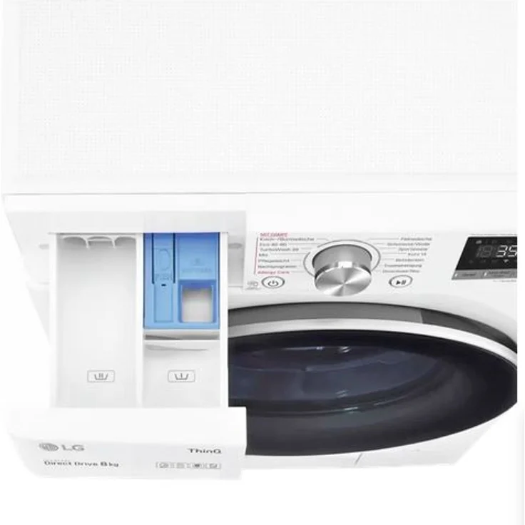 LG V7W800A, Frontlader-Waschmaschine, A, Fassungsvermögen 8 kg, Standgerät, Breite 60 cm, Invertermotor, Dampffunktion – Bild 2