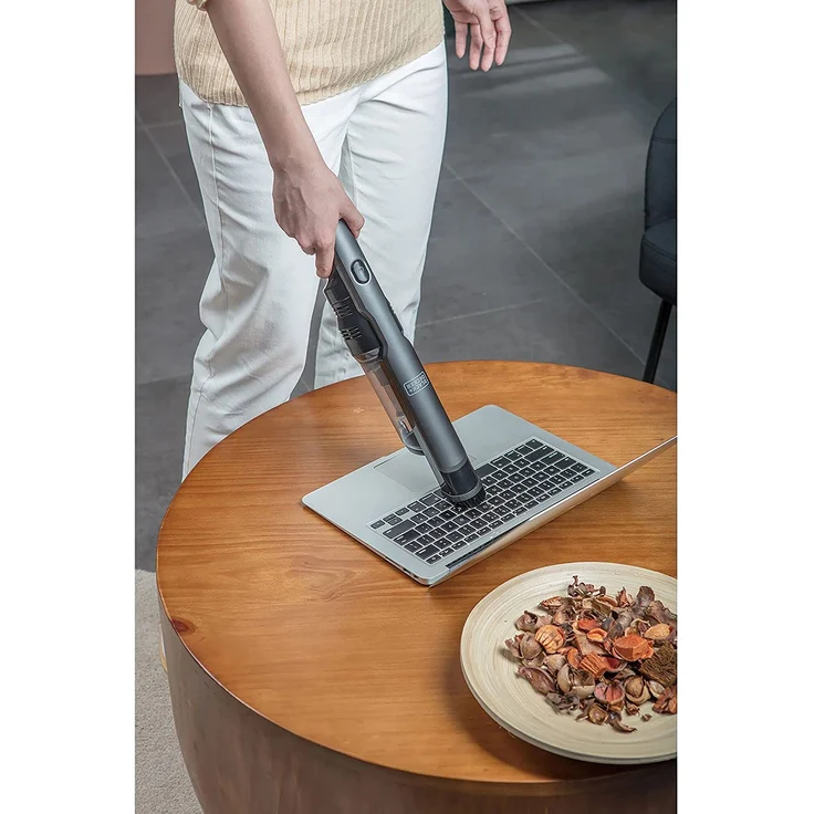 Black & Decker DVC320B21 Akku-Handstaubsauger, kabellos, Digitalmotor, 2 Saugstufen, inkl. Ladestation, Fugendüse & Polsterbürste, titan-schwarz – Bild 7