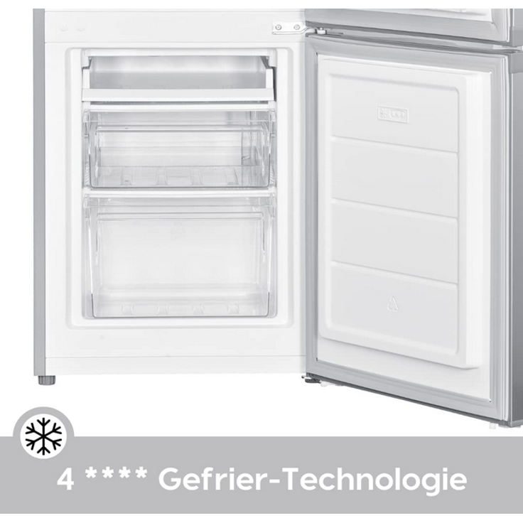 PKM KG173IX-M Kühl-Gefrierkombination, freistehend, silber, LED, Abtauautomatik, Breite 50 cm, Energieklasse D – Bild 6