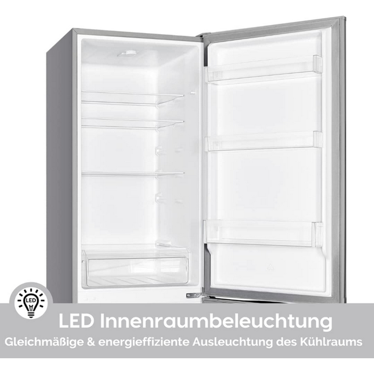 PKM KG173IX-M Kühl-Gefrierkombination, freistehend, silber, LED, Abtauautomatik, Breite 50 cm, Energieklasse D – Bild 5