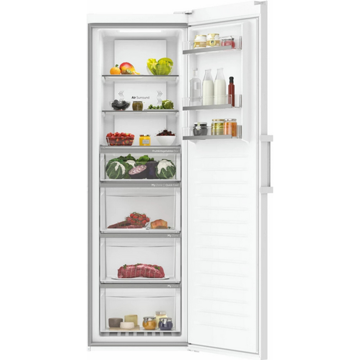Haier H3R-330WNA Kühlschrank, freistehend, weiß, NoFrost, LED, Breite 59.5 cm, Energieklasse A – Bild 3