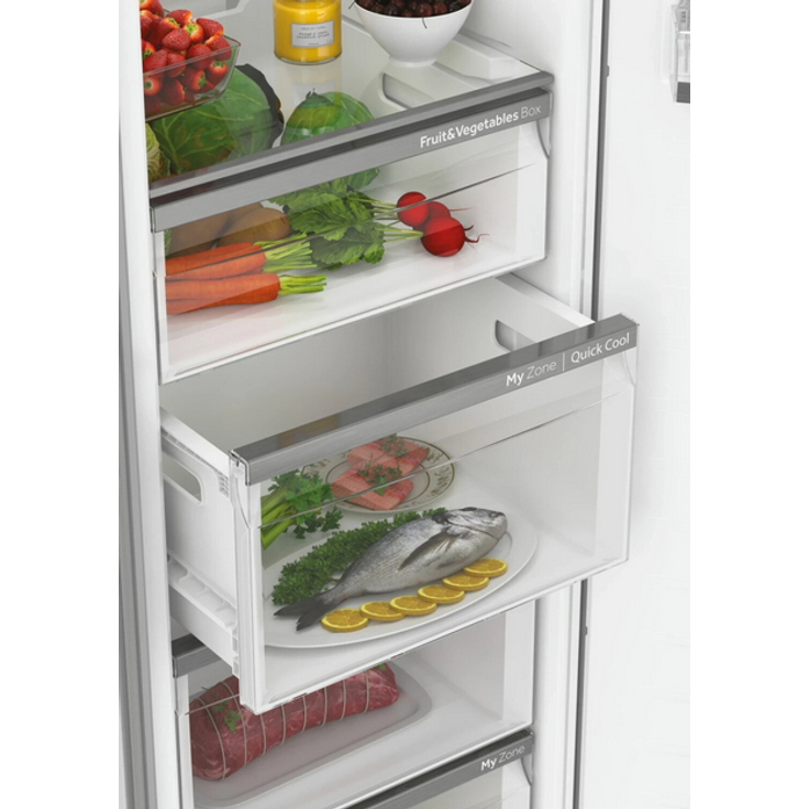 Haier H3R-330WNA Kühlschrank, freistehend, weiß, NoFrost, LED, Breite 59.5 cm, Energieklasse A – Bild 5