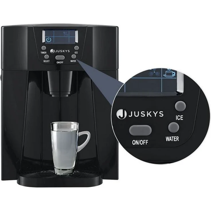 Juskys PIM200L Eiswürfelmaschine, 2in1 Spender & Timer, bis 12kg/Tag, Eiswürfel in 6 - 10 Minuten, 2 Größen, 2L Tank, schwarz – Bild 2