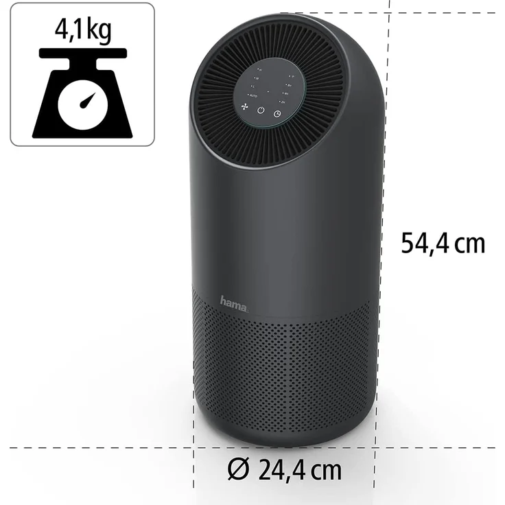 Hama Smart 00186437 Luftreiniger, bis 65 m², Luftreinigungsrate 250 m³-h, 3-fach Filter inkl. HEPA-Filter, App- & Sprachsteuerung – Bild 2