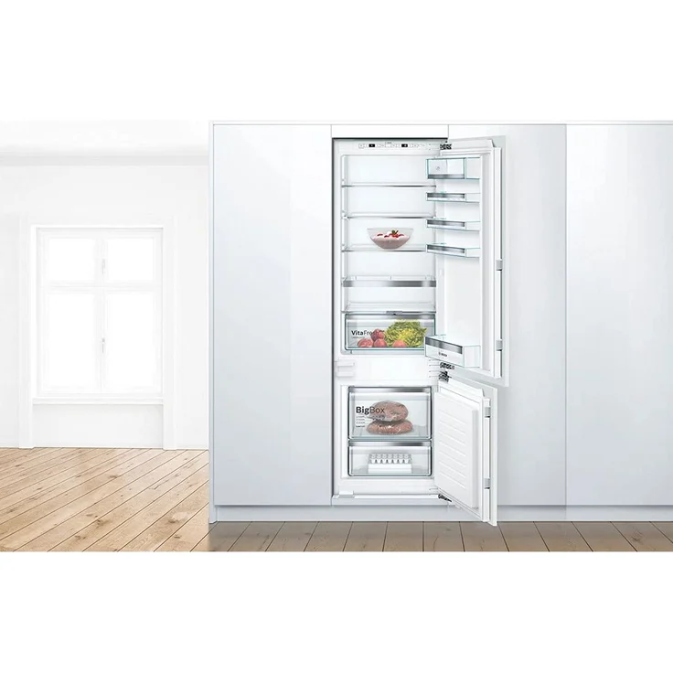 Bosch KIS87AFE0 Serie 6 Kühl-Gefrierkombination mit Gefrierbereich unten, Einbau, weiß, Schnellkühlen und -gefrieren, Breite 55.8 cm, Energieklasse E – Bild 2
