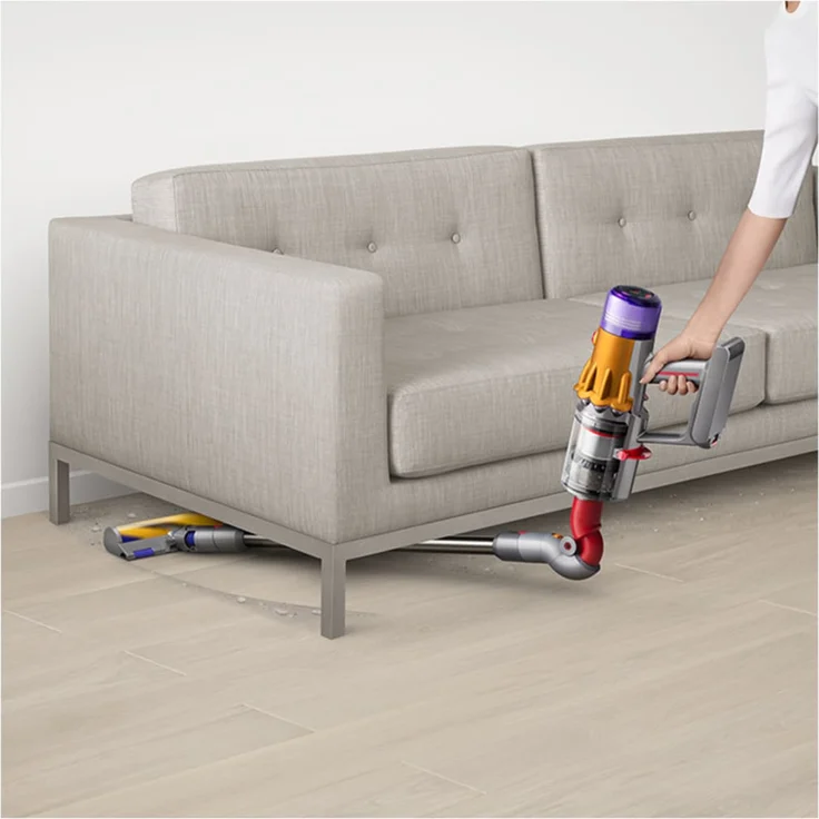 Dyson V12 Slim Absolute Handstaubsauger, 60 min Akkubetrieb, Akkuwechsel-Option, gelb-nickel, 398006-01 – Bild 7